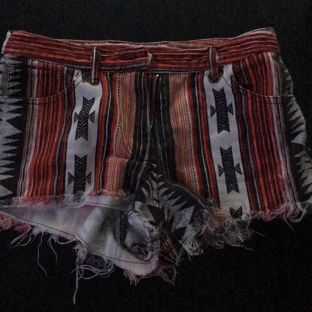 Aztec denim shorts